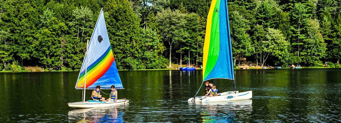 Sailboats on lake