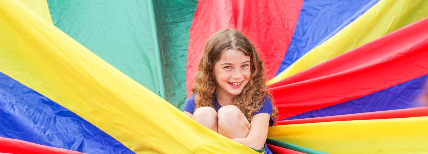 Girl in parachute