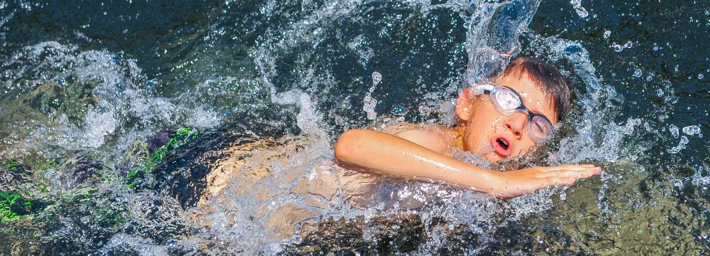 Boy swimming