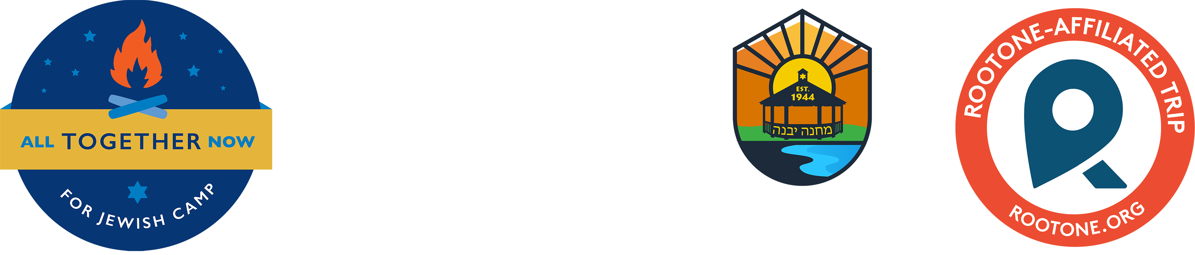 all together nowcamp accreditation rootone affiliated trip and camp yavneh logos.